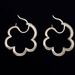 Uncas Sterling Gold Plated Crystal Flower Earrings